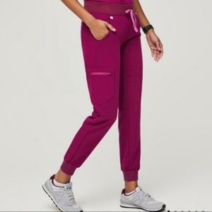 DARK MAGENTA high Waisted Figs Zamora Jogger Scrub Pants